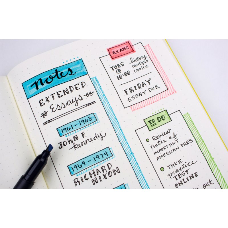 TOMBOW MONO edge markeerstift, dubbele punt, zwart, 48 stuks acryl display